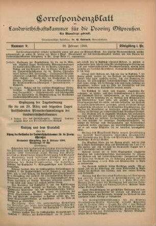 Nummer 9. 28. Februar 1900.