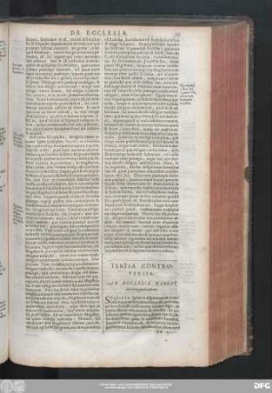 Tertia Controversia. An Ecclesia Habeat ius irrogandae poenae.