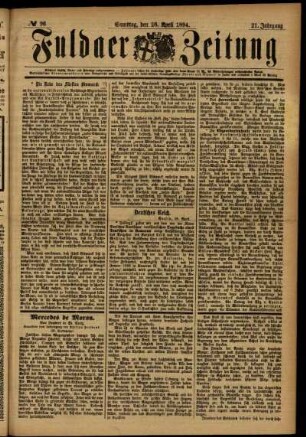 Ausgabe vom Samstag, den 28. April 1894.