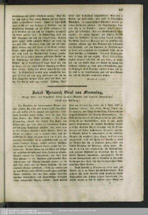 Jakob Heinrich Graf von Flemming, Königl. Poln. und Churfürstl. Sächs. Premier-Minister und General-Feldmarschall