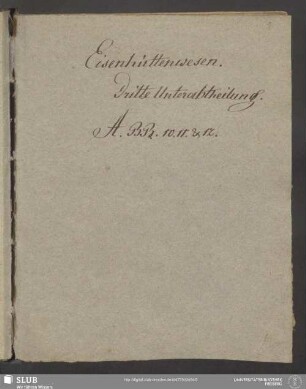 59: Eisenhüttenwesen : Dritte Unterabtheilung