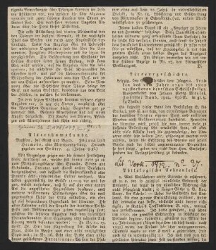 [Beil. 7: Zeitungsausschnitt: Literarischer Verkündiger Nr. 27, 1812]