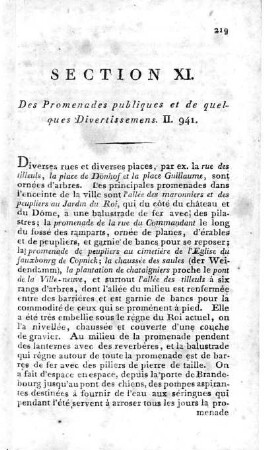 Section XI. Des Promenades publiques et de quelques divertissements. II. 941
