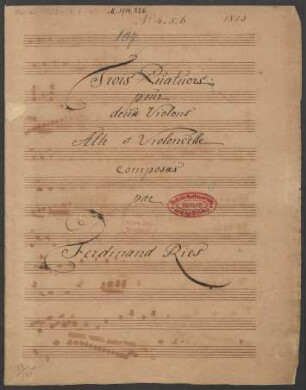 3 Quartette; vl (2), vla, vlc
