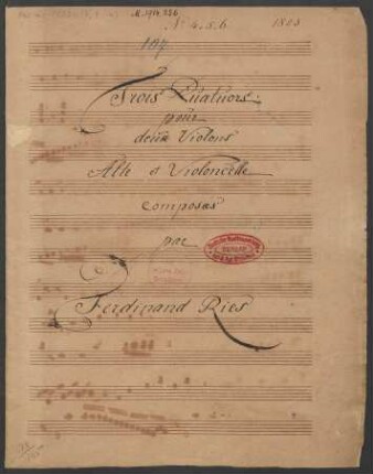 3 Quartette; vl (2), vla, vlc