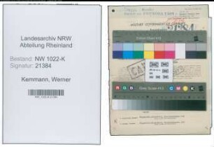 Entnazifizierung Werner Kemmann , geb. 27.12.1911 (Kaufmaennischer Angestellter)