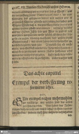 Das achte capittel Exempel der verbesserung reformirter lehre