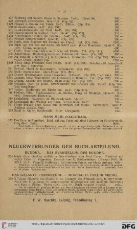 Neuerwerbungen der Buch-Abteilung (Nr. 354 - 360)