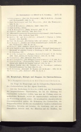 III. Morphologie, Biologie und Diagnose der Choleravibrionen
