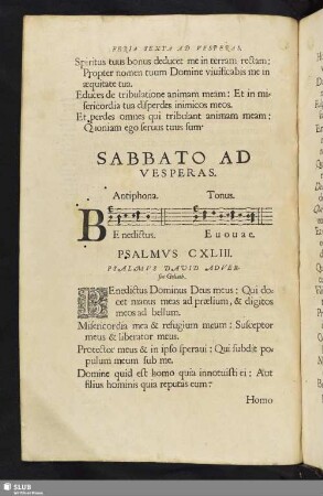 Sabbato Ad Vesperas.