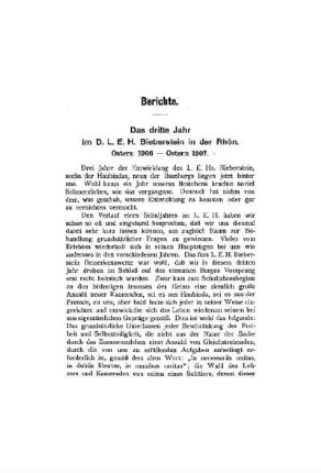 Das dritte Jahr im D.L.E.H. Bieberstein in der Rhön : Ostern 1906 - Ostern 1907