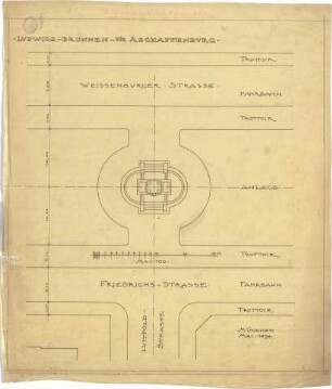 Pfann, Paul; Aschaffenburg; Ludwigsbrunnen - Lageplan