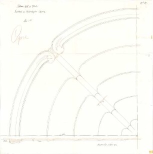 Fischer, Theodor; Hall / Tirol (Österreich); Postgebäude - Decke im Vorstandszimmer EG (Detail m. Schnitt)