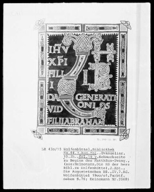 Ms. 84. 3. Aug. fol., Evangeliar
