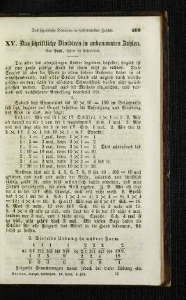 ¬Das¬ schriftliche Dividiren in unbenannten Zahlen