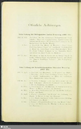 Öffentliche Aufführungen