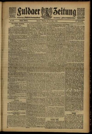 Erste Ausgabe vom Montag, den 10. Juni 1912.