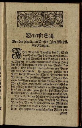 Der erste Satz [-] Der fünffte Satz