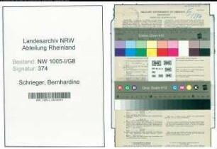 Entnazifizierung Bernhardine Schrieger , geb. 30.03.1904 (Postfacharbeiterin)