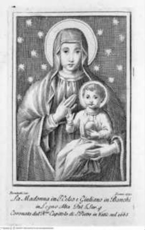 Raccolta delle Immagini della Beatissima Vergine ..., 3. Band, Tafel S. 71: Madonna delle Grazie, in S. Celso, e Giuliano in Banchi