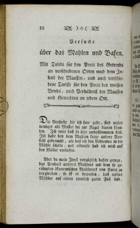 Versuche über das Mahlen und Baken