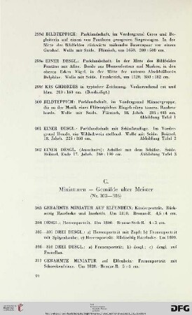 C. Miniaturen – Gemälde alter Meister (Nr. 303-386)