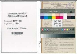 Entnazifizierung Wilhelm Dreckmeier , geb. 01.02.1893 (Kaufmaennischer Angestelter)