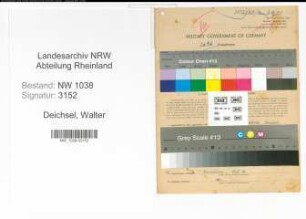Entnazifizierung Walter Deichsel , geb. 14.05.1914 (Angestellter)