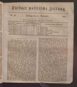 Freitag, den 11. November. 1831