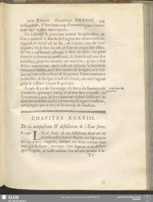 Chapitre XXXVIII. De la composition & distillation de l'Eau forte
