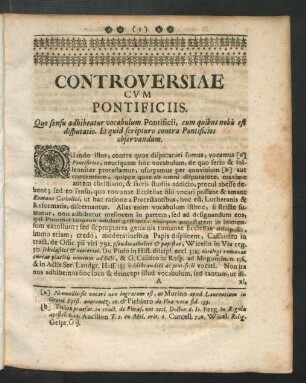 Controversiae Cum Pontificiis
