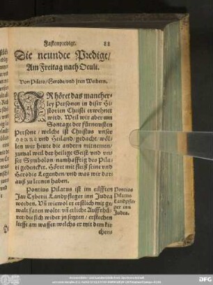 Die neundte Predigt/ Am Freitag nach Oculi. Von Pilato/ Herode/ und iren Weibern.