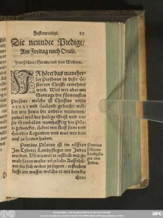 Die neundte Predigt/ Am Freitag nach Oculi. Von Pilato/ Herode/ und iren Weibern.