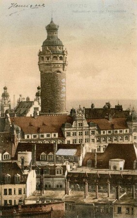 Leipzig: Rathausturm von der Thomaskirche