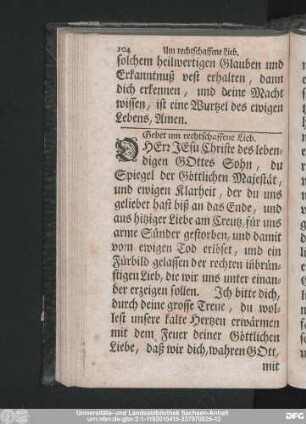 Gebet um rechtschaffene Lieb.