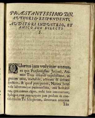 Præstantissimo Dn.