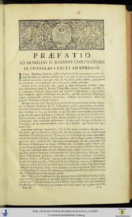 Praefatio ad homilias Chrysostomi.