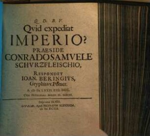 Qvid expediat Imperio?