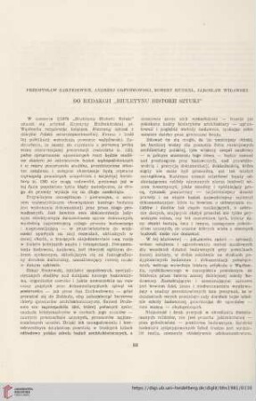43: Do Redakcji "Biuletynu Historii Sztuki"