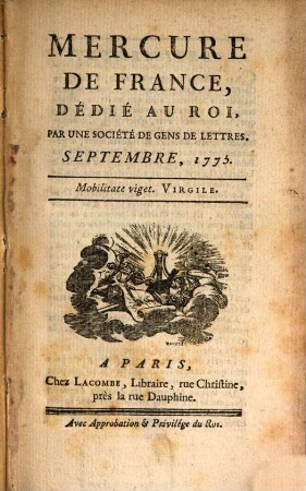 Mercure de France. 1775, 9