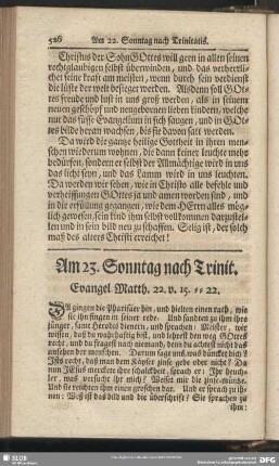 Am 23. Sonntag nach Trinit. Evangel. Matth. 22. v. 15-22
