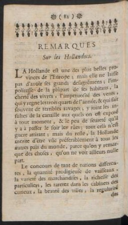 Remarques Sur les Hollandois