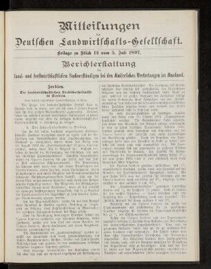 Beilage zu Stück 12 vom 5. Juli 1897.