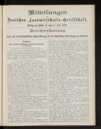 Beilage zu Stück 12 vom 5. Juli 1897.