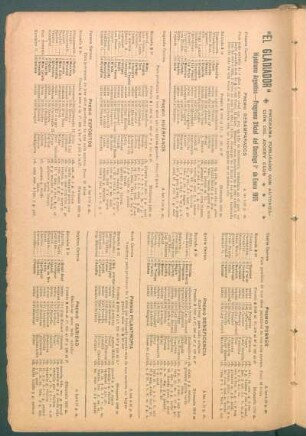 Programa publicado con autorización del Jockey Club - Hipódromo Argentino, Programa oficial del domingo 1. de enero 1904