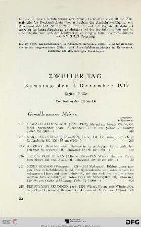 Gemälde neuerer Meister (Nr. 213-262)