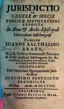 Iurisdictio in genere et specie