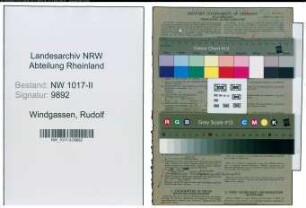 Entnazifizierung Rudolf Windgassen , geb. 02.02.1903 (Sparkassenangestellter)