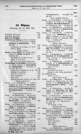 Sitzung 26, 31. Mai 1921