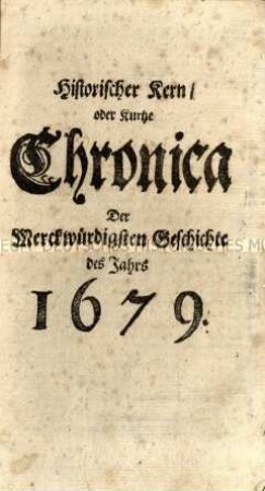 Chronik des Jahres 1679
